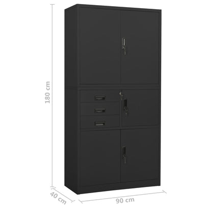 Berkfield Office Cabinet Anthracite 90x40x180 cm Steel