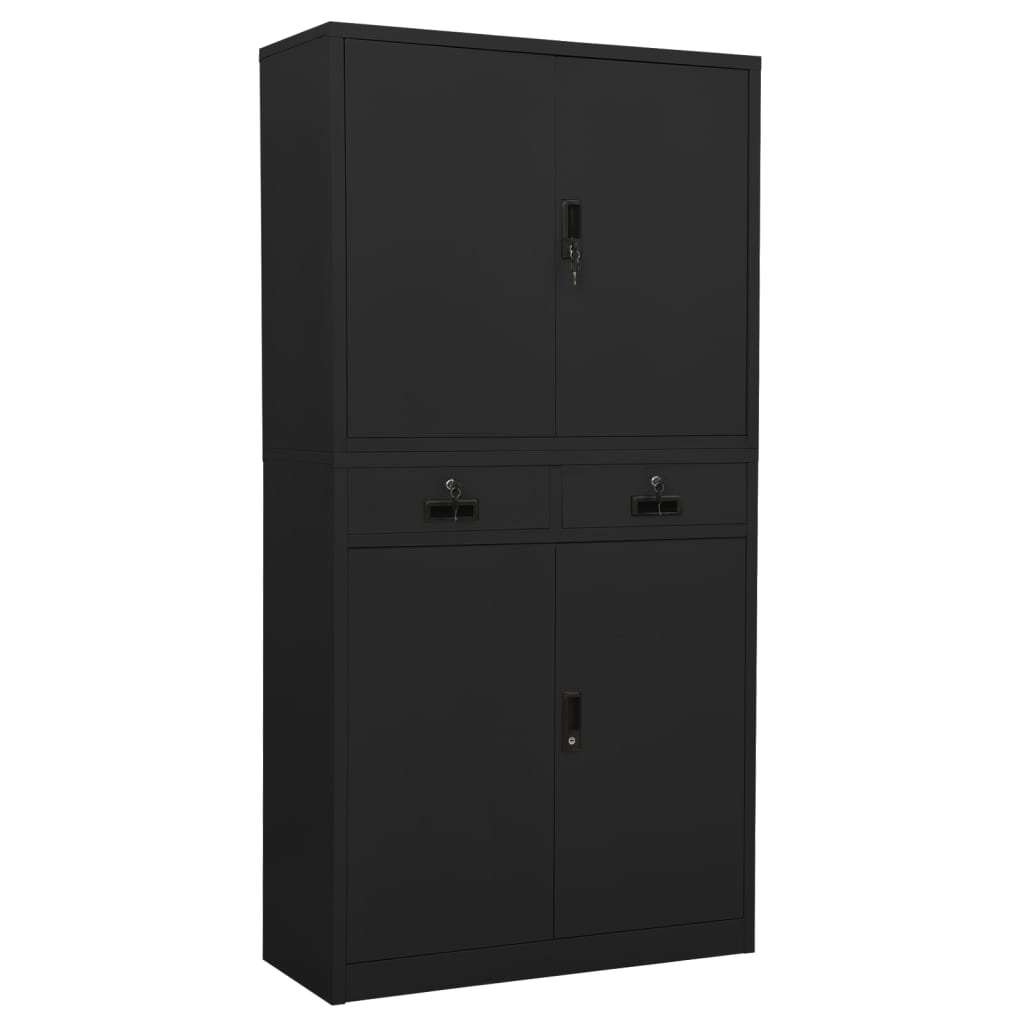 Berkfield Office Cabinet Anthracite 90x40x180 cm Steel