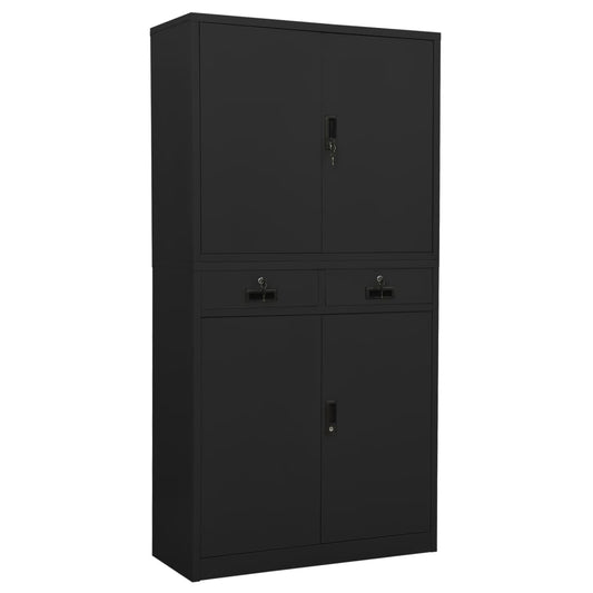 Berkfield Office Cabinet Anthracite 90x40x180 cm Steel