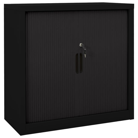Berkfield Sliding Door Cabinet Black 90x40x90 cm Steel