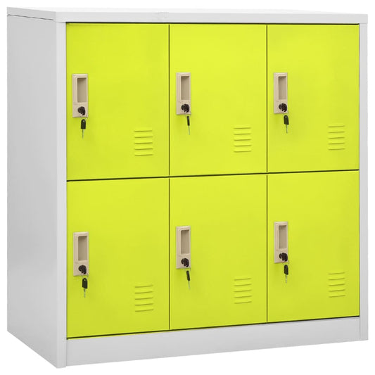 Berkfield Locker Cabinet Light Grey and Green 90x45x92.5 cm Steel