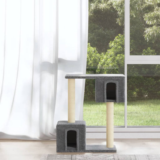 Berkfield Cat Tree with Sisal Scratching Posts Light Grey 60 cm