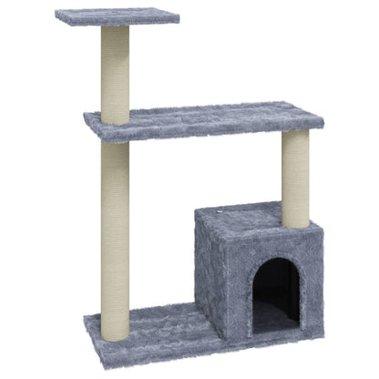 Berkfield Cat Tree with Sisal Scratching Posts Light Grey 70 cm