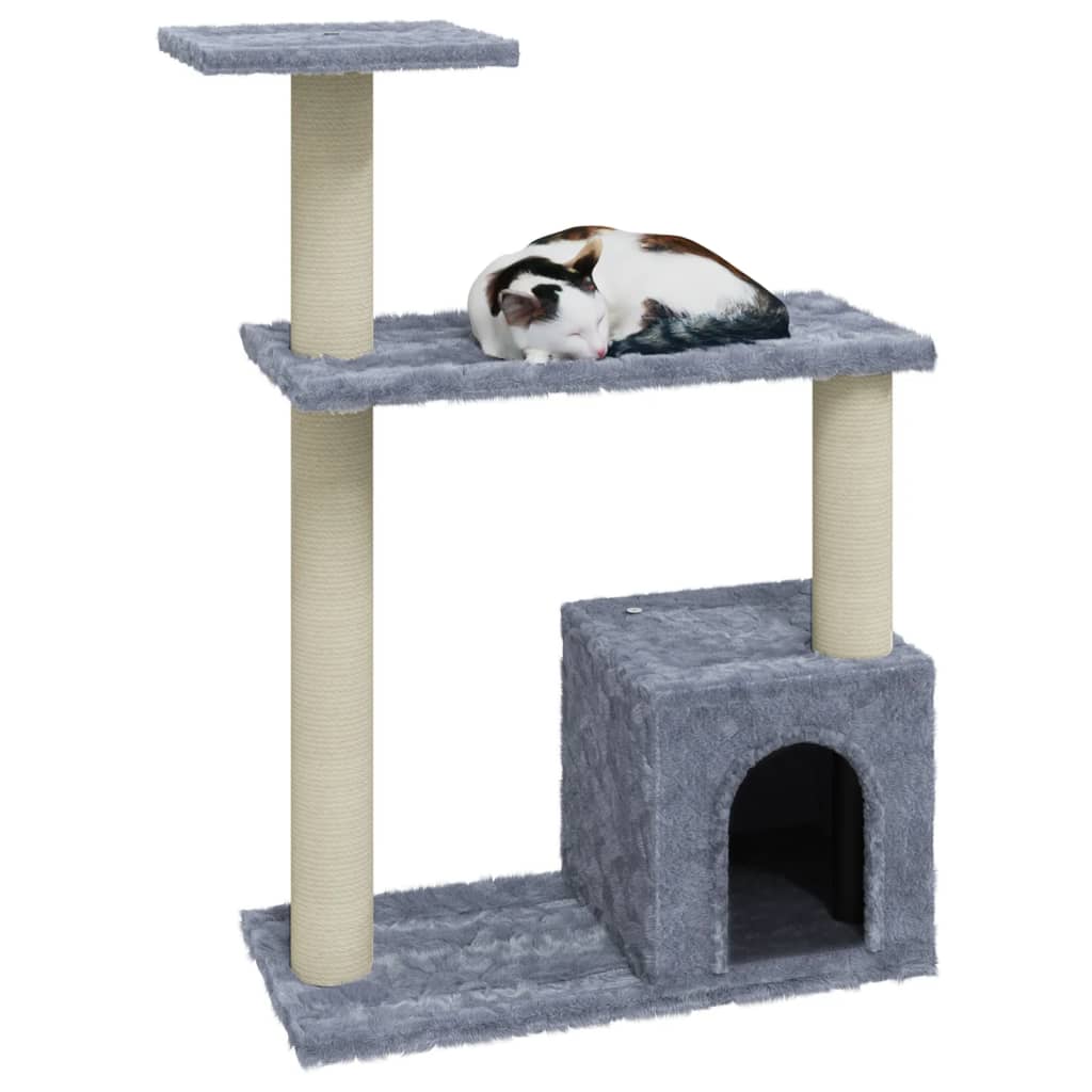 Berkfield Cat Tree with Sisal Scratching Posts Light Grey 70 cm