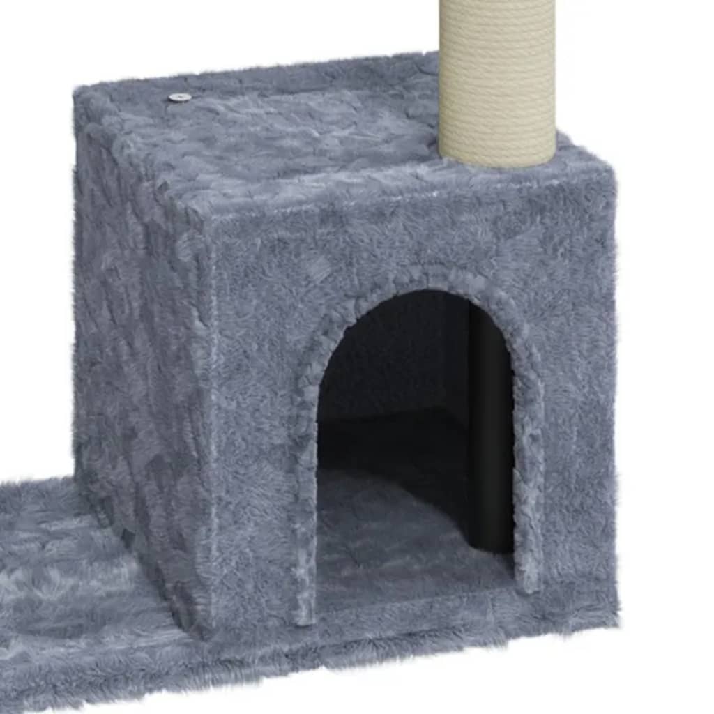 Berkfield Cat Tree with Sisal Scratching Posts Light Grey 70 cm
