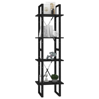 Berkfield 4-Tier Book Cabinet Black 40x30x140 cm Engineered Wood