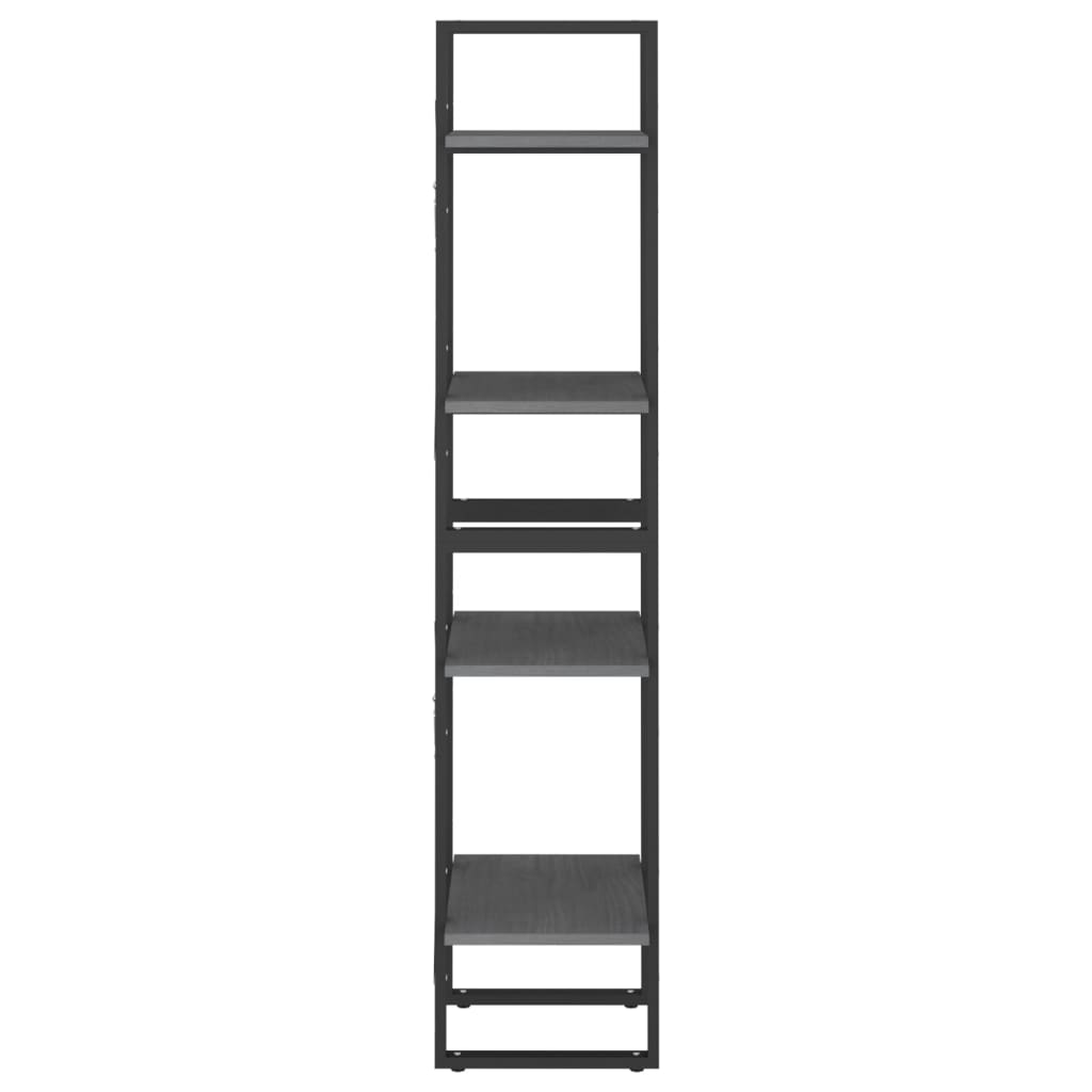 Berkfield 4-Tier Book Cabinet Grey 40x30x140 cm Solid Pine Wood