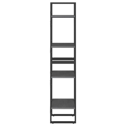 Berkfield 4-Tier Book Cabinet Grey 40x30x140 cm Solid Pine Wood