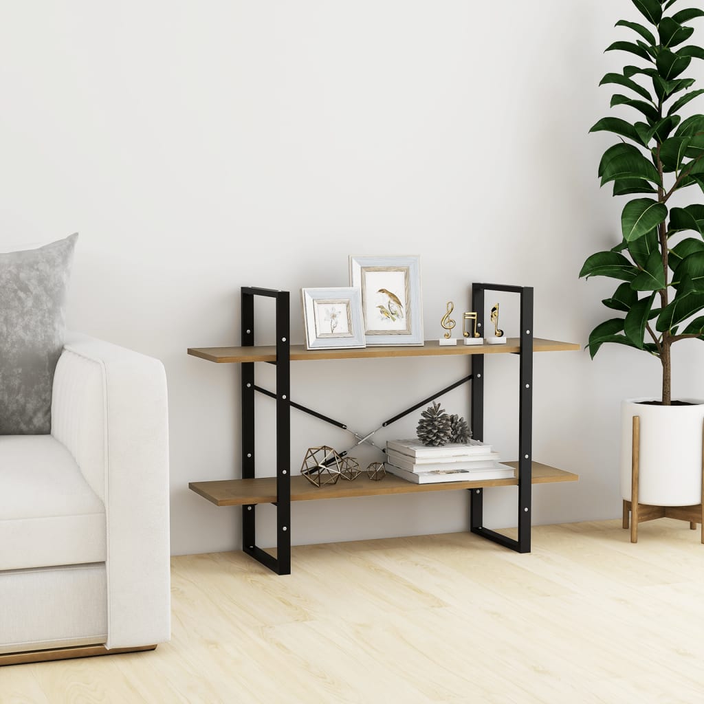 Berkfield 2-Tier Book Cabinet Brown 100x30x70 cm Solid Pine Wood