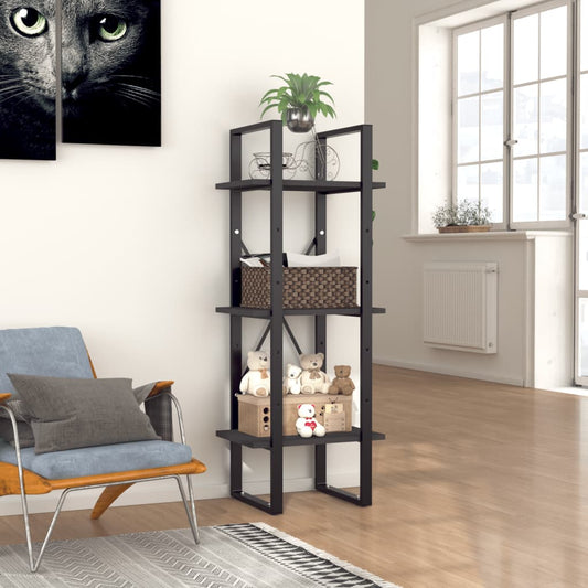 Berkfield 3-Tier Book Cabinet Grey 40x30x105 cm Engineered Wood