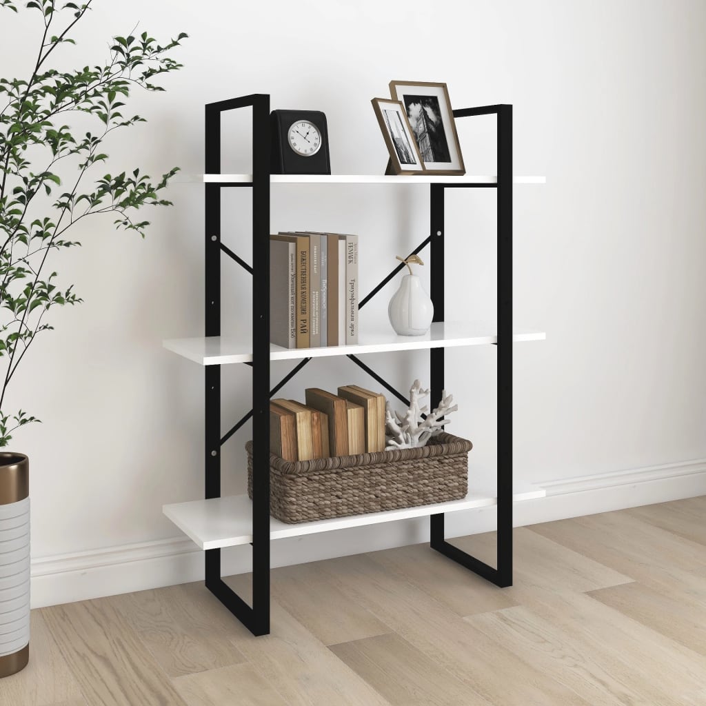 Berkfield Book Cabinet White 80x30x105 cm Engineered Wood