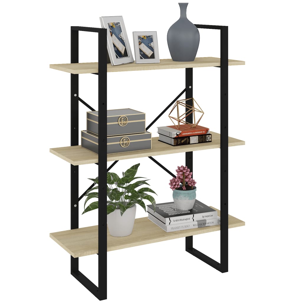 Berkfield Book Cabinet Sonoma Oak 80x30x105 cm Engineered Wood