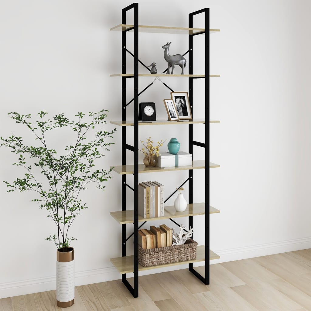 Berkfield High Cabinet Sonoma Oak 80x30x210 cm Engineered Wood