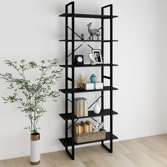 Berkfield High Cabinet Black 80x30x210 cm Solid Pine Wood