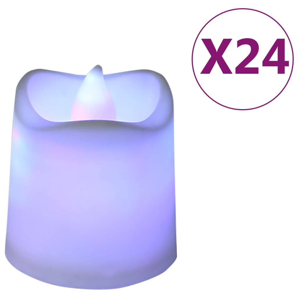 Berkfield Flameless Electric Tea Lights LED Candles 24 pcs Colourful