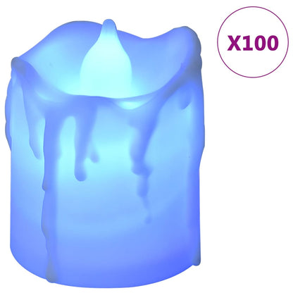 Berkfield Flameless Electric Tea Lights LED Candles 100 pcs Colourful