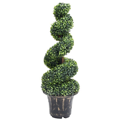 Berkfield Artificial Boxwood Spiral Plant with Pot Green 100 cm