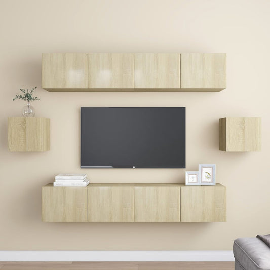 Berkfield 6 Piece TV Cabinet Set Sonoma Oak Engineered Wood