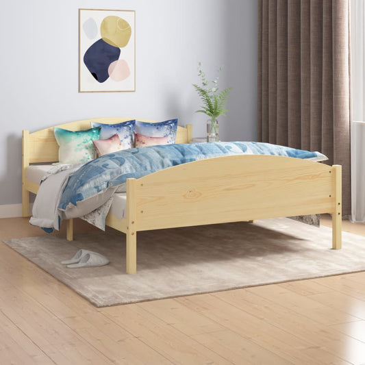 Berkfield Bed Frame Solid Pine Wood 140x200 cm