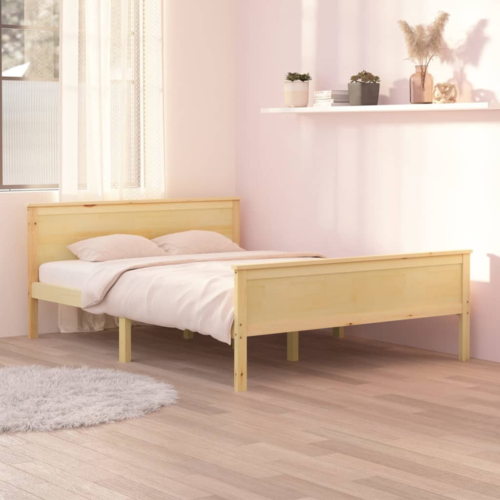 Berkfield Bed Frame Solid Wood Pine 140x200 cm