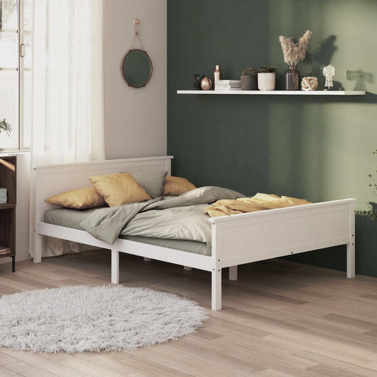 Berkfield Bed Frame White Solid Wood Pine 160x200 cm