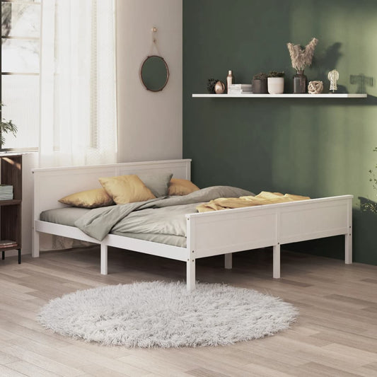 Berkfield Bed Frame White Solid Wood Pine 180x200 cm