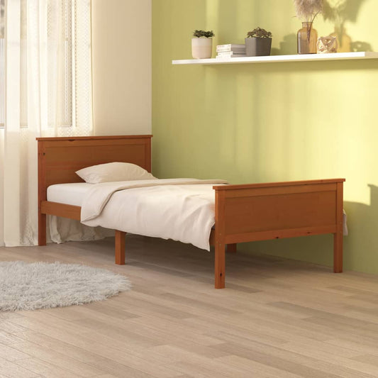 Berkfield Bed Frame Honey Brown Solid Wood Pine 90x200 cm