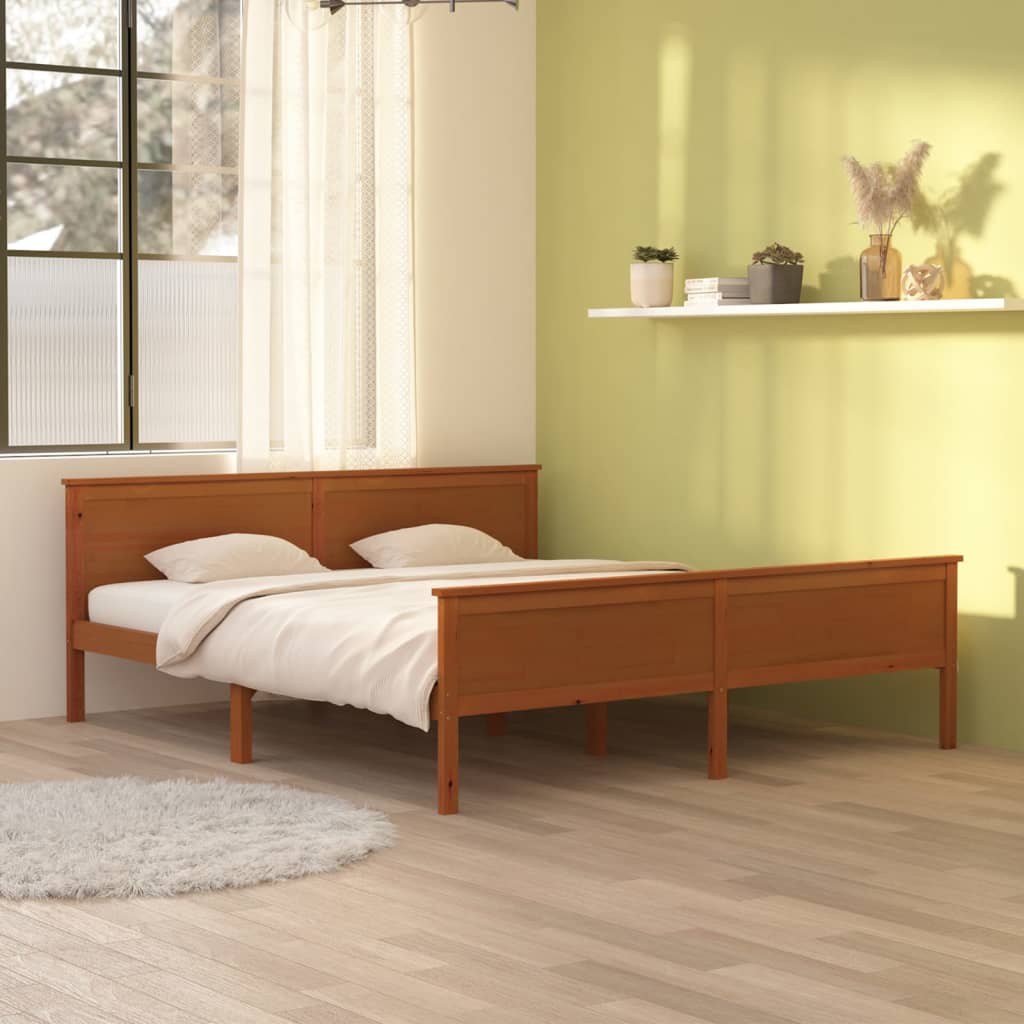 Berkfield Bed Frame Honey Brown Solid Wood Pine 180x200 cm