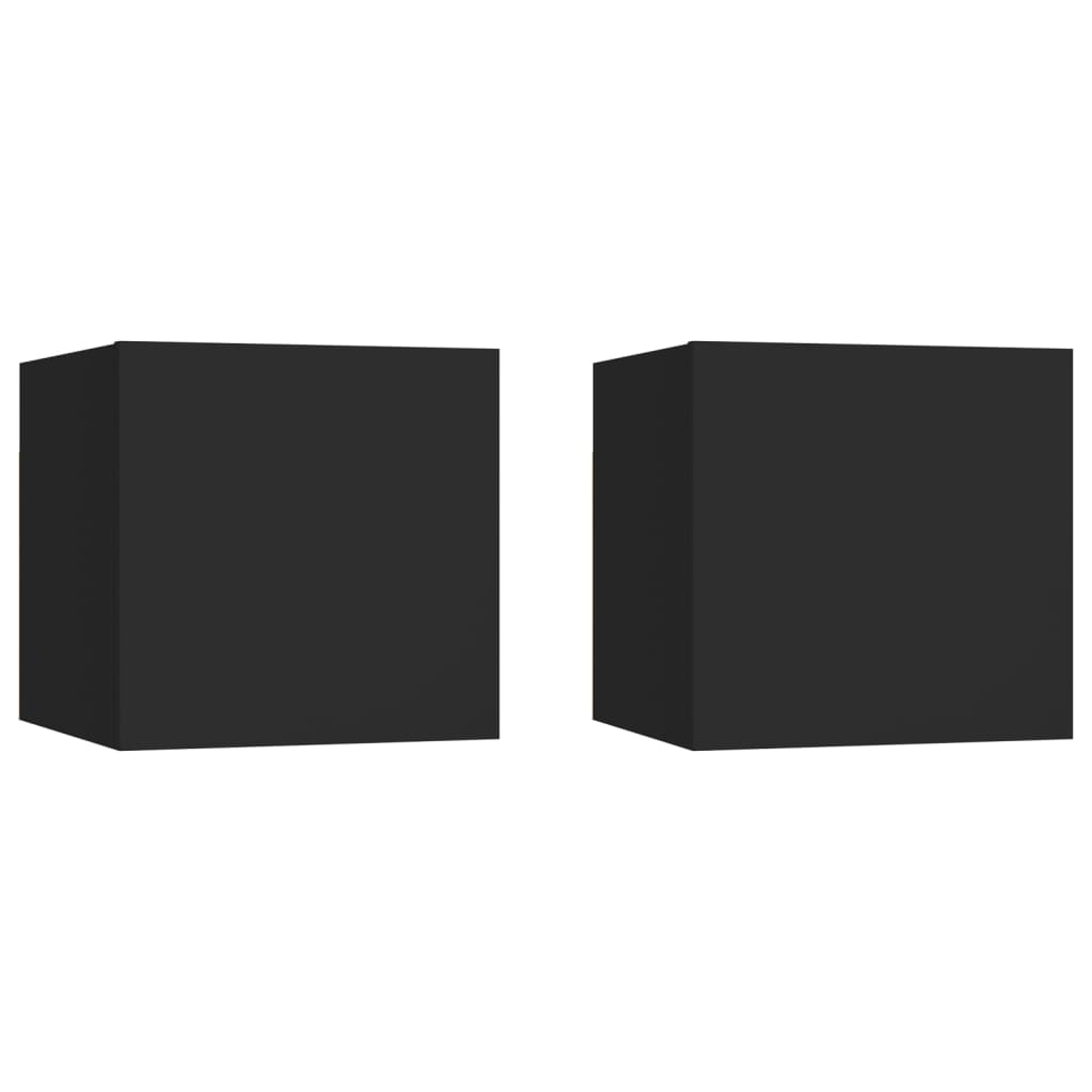 Berkfield Bedside Cabinets 2 pcs Black 30.5x30x30 cm Engineered Wood