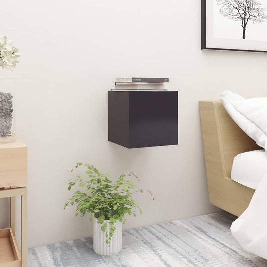 Berkfield Bedside Cabinet Grey 30.5x30x30 cm Engineered Wood