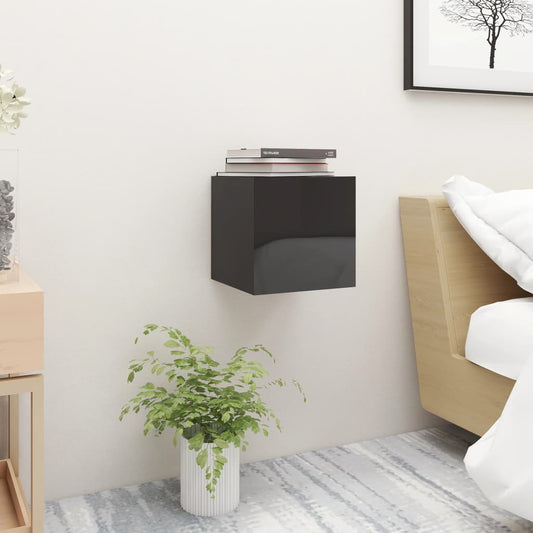 Berkfield Bedside Cabinet High Gloss Black 30.5x30x30 cm Engineered Wood