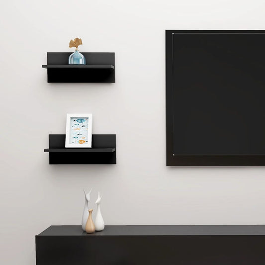 Berkfield Wall Shelf 2 pcs Black 40x11.5x18 cm Engineered Wood