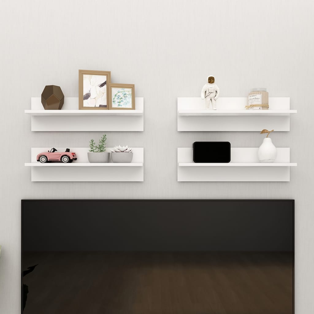Berkfield Wall Shelf 4 pcs White 60x11.5x18 cm Engineered Wood