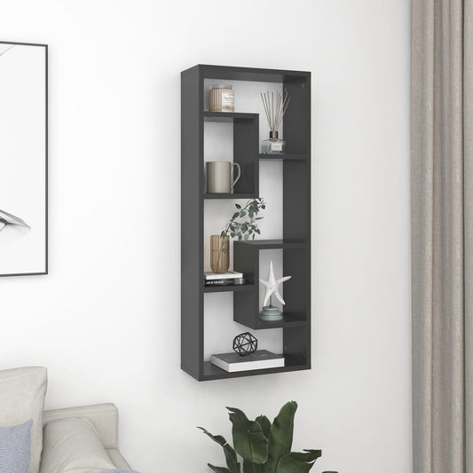 Berkfield Wall Shelf Grey 36x16x90 cm Engineered Wood