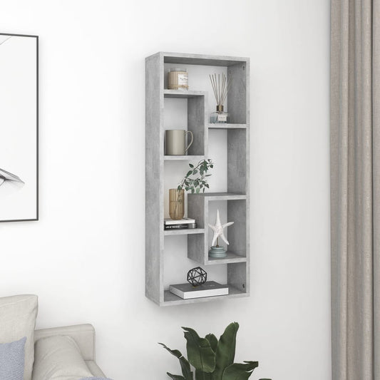 Berkfield Wall Shelf Concrete Grey 36x16x90 cm Engineered Wood