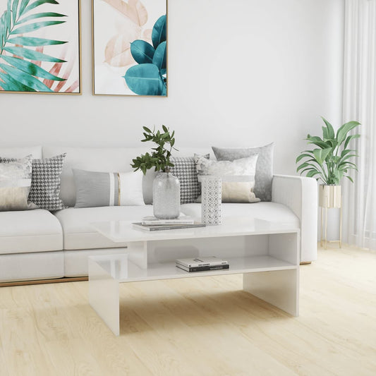 Berkfield Coffee Table High Gloss White 90x60x42.5 cm Engineered Wood