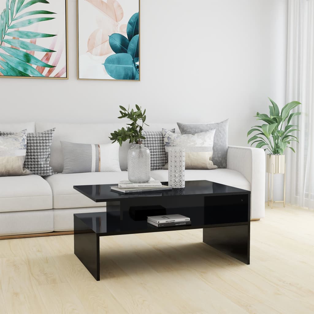 Berkfield Coffee Table High Gloss Black 90x60x42.5 cm Engineered Wood