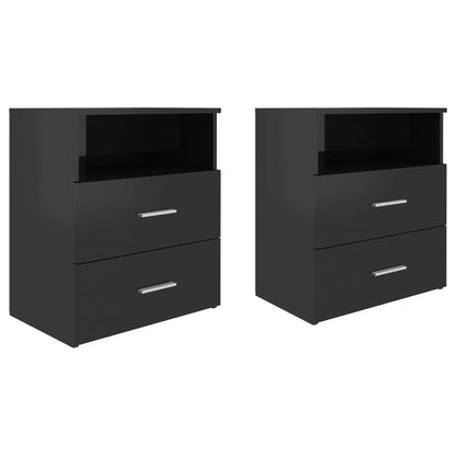 Berkfield Bed Cabinets 2 pcs High Gloss Black 50x32x60 cm