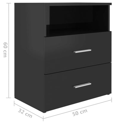 Berkfield Bed Cabinets 2 pcs High Gloss Black 50x32x60 cm