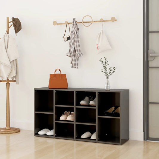 Berkfield Shoe Bench High Gloss Grey 103x30x54.5 cm Engineered Wood