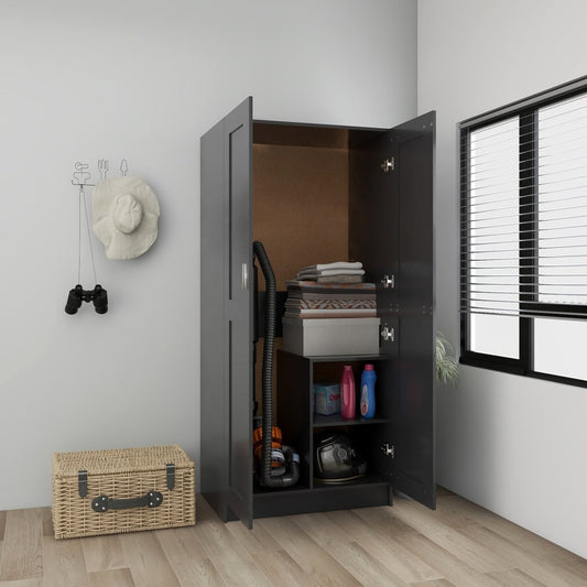 Berkfield Wardrobe Grey 82.5x51.5x180 cm Engineered Wood