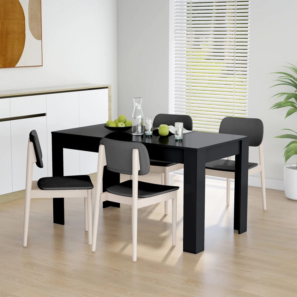 Berkfield Dining Table Black 140x74.5x76 cm Engineered Wood