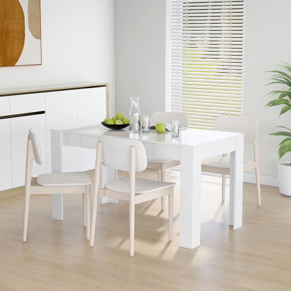 Berkfield Dining Table High Gloss White 140x74.5x76 cm Engineered Wood