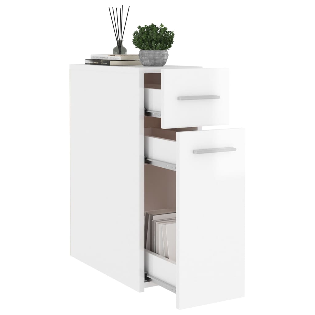 Berkfield Apothecary Cabinet High Gloss White 20x45.5x60 cm Engineered Wood
