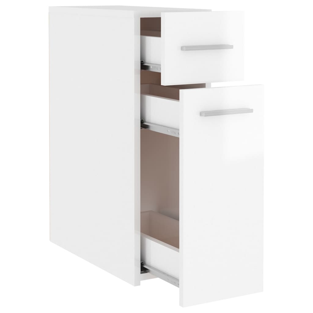 Berkfield Apothecary Cabinet High Gloss White 20x45.5x60 cm Engineered Wood