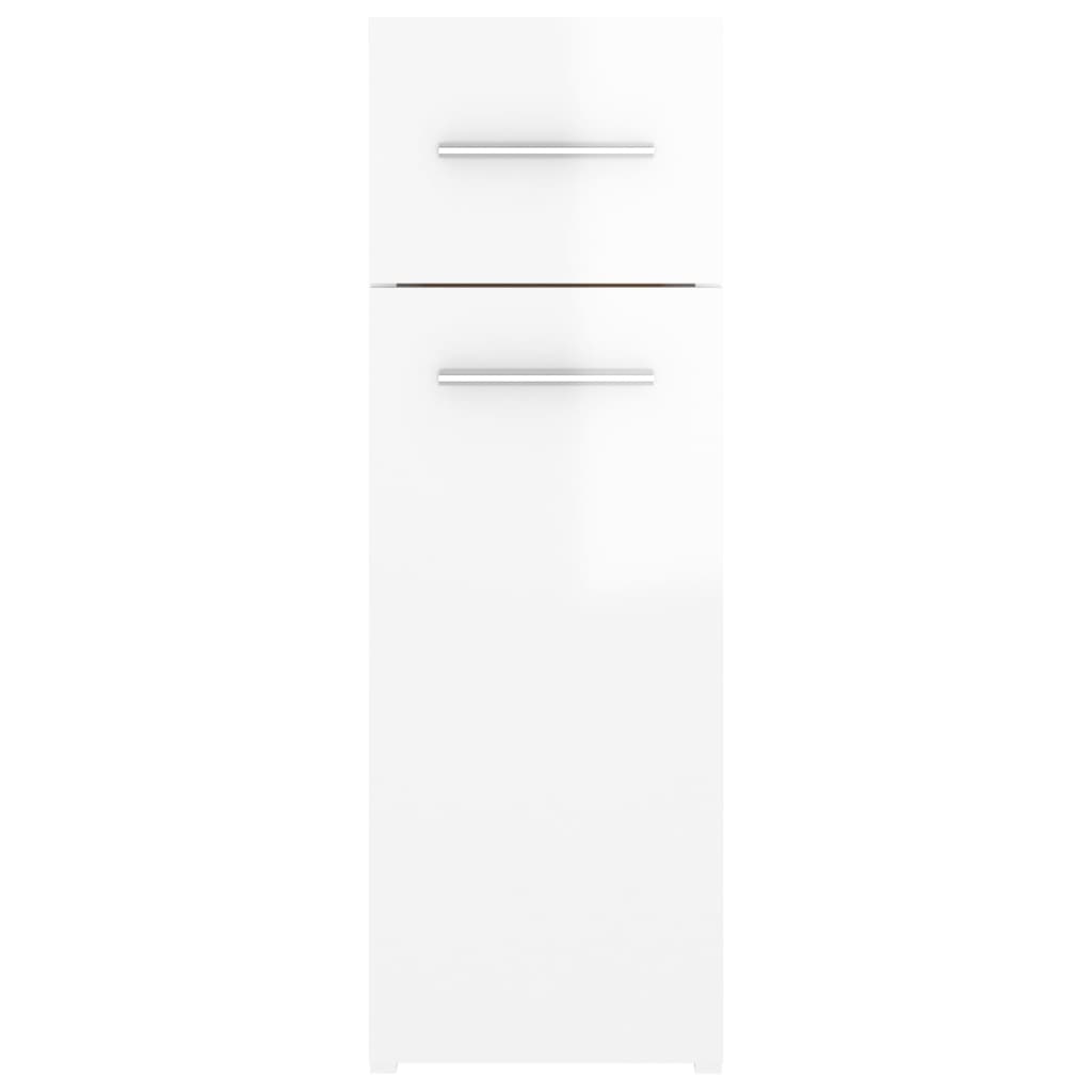 Berkfield Apothecary Cabinet High Gloss White 20x45.5x60 cm Engineered Wood