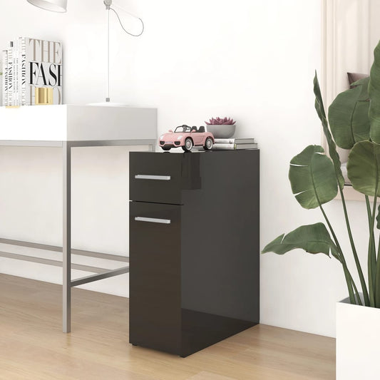 Berkfield Apothecary Cabinet High Gloss Black 20x45.5x60 cm Engineered Wood