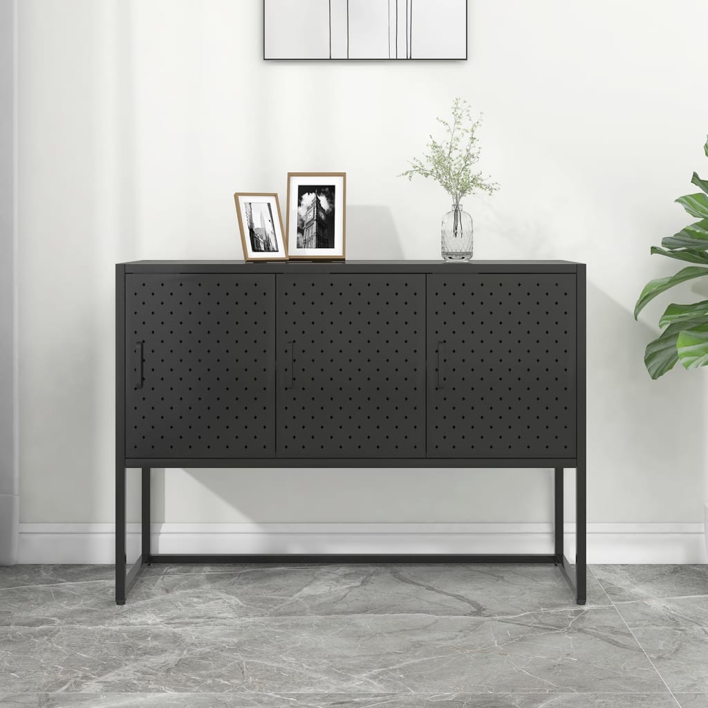 Berkfield Sideboard Black 105x35x75 cm Steel