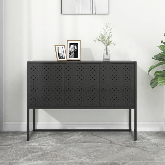 Berkfield Sideboard Black 105x35x75 cm Steel