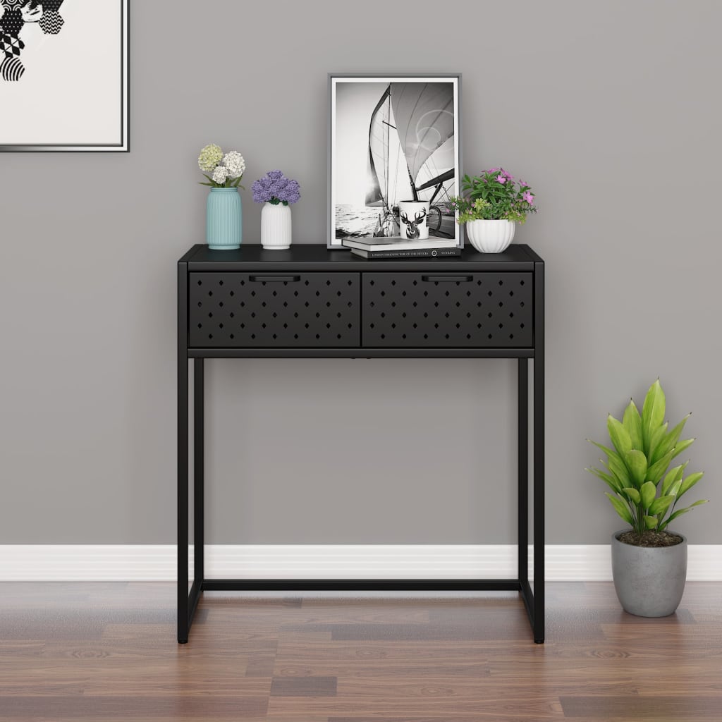 Berkfield Console Table Black 72x35x75 cm Steel